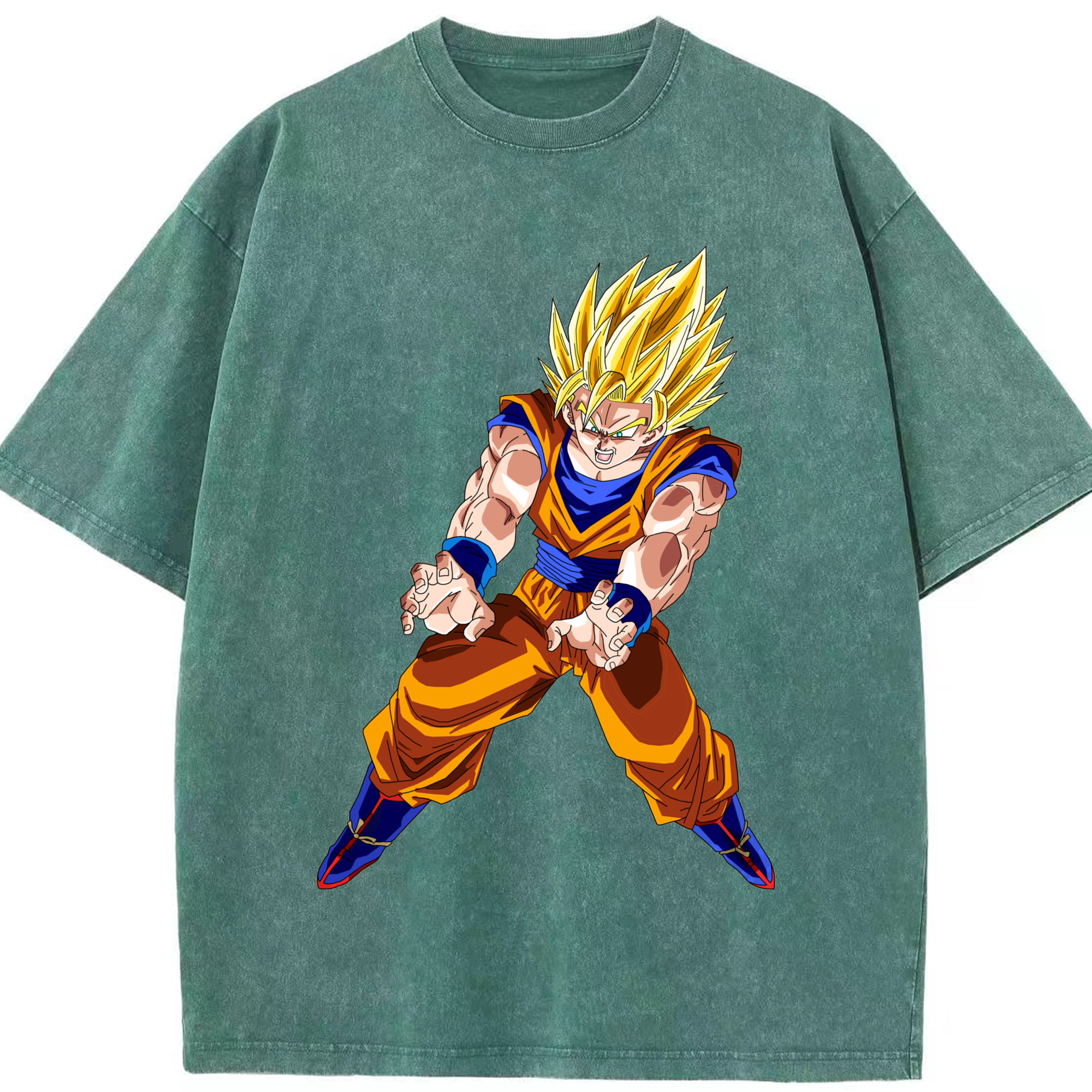 （画像用） ドラゴンボール 孫悟空（そん ごくう）Son Goku カカロット DRAGON BALL Kakarotto 綿100% ヴィンテージ風 半袖Tシャツ（フロントプリント）